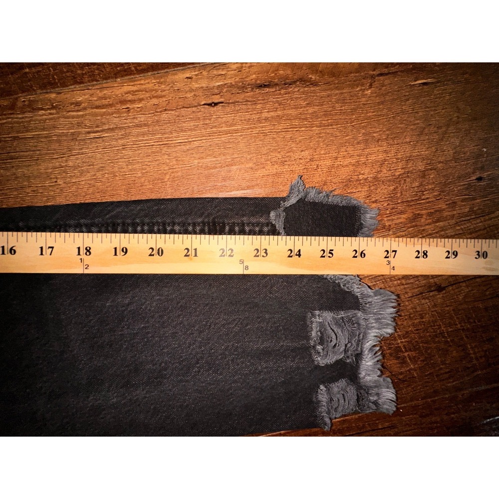 Free People We The Free Twenty-Seven Distressed Straight Leg Jeans Black Size 27 - Picture 10 of 10